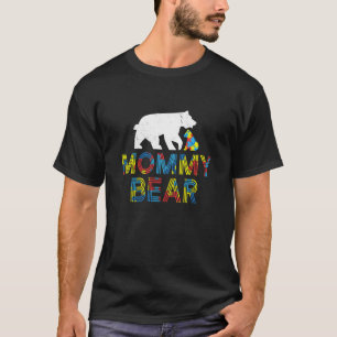 Camiseta Mamãe Urso Conscientização do Autismo Orgulhoso Au