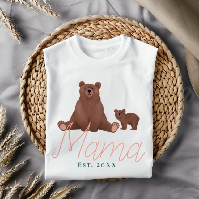 Camiseta Mamãe Urso e Bebê Mãe Bonita (Criador carregado)