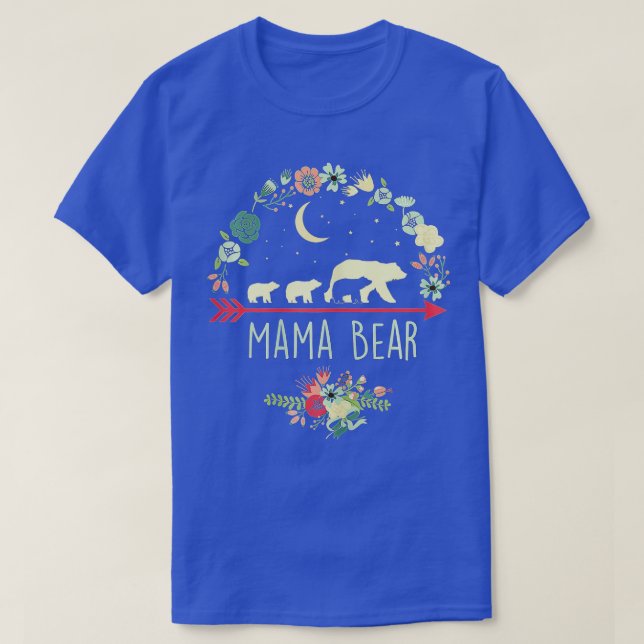 Camiseta Mamãe Urso, Mãe Floral (Frente do Design)