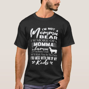 Camiseta Mamãe Urso Mamãe Lhama Mãe