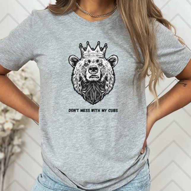 Camiseta Mamãe Urso Não Mete com Minha Camisa-T das Mulhere (Criador carregado)