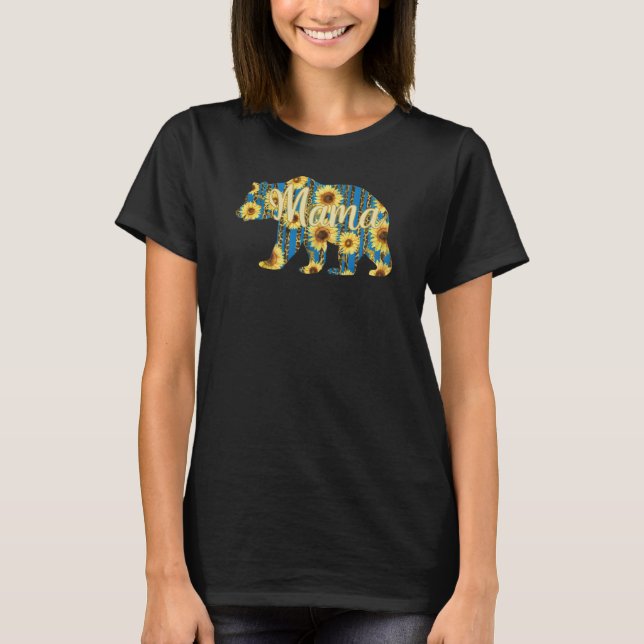 Camiseta Mamãe Urso, Sunflower Mãe Life (Frente)