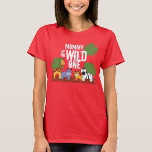 Camiseta Mamãe Vermelha do primeiro aniversario Safari WILD