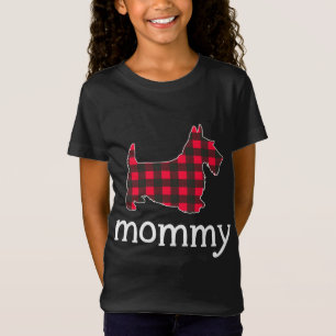 Camiseta Mamãe Vermelha Xadrez Scottie Cachorro Fama de Nat