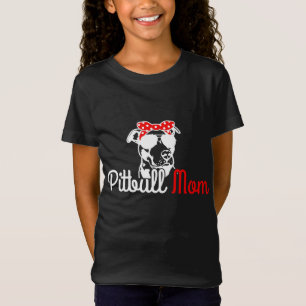 Camiseta Mamãe Vintage Engraçado Cachorro Pitbull Mamãe