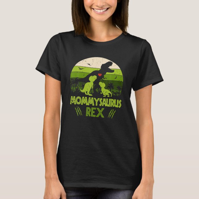 Camiseta Mamãe Vintage Mommysaurus Presente Engraçado Dinos (Frente)