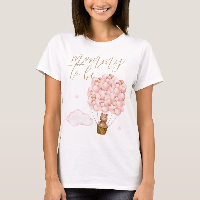 Camiseta Mamães A Serem Balões Rosa De Urso Teddy (Frente)