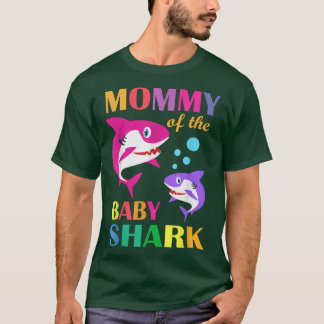 Camiseta Mamães Da Bebê Aniversário Mamãe De Tubarão-Vinho