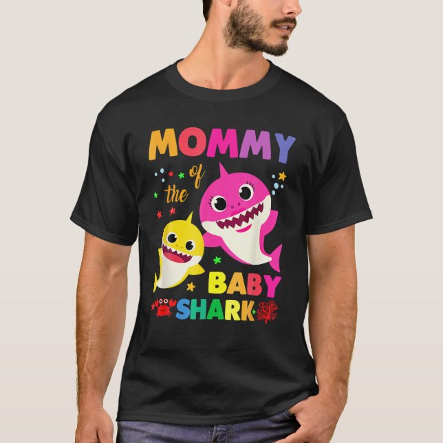 Camiseta Mamães Da Cópia De Tubarão-Mamãe De Aniversário Do (Frente)