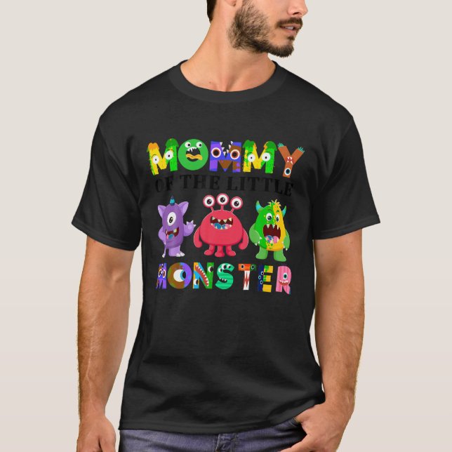 Camiseta Mamães Da Família Da Festa de aniversário Monstro (Frente)