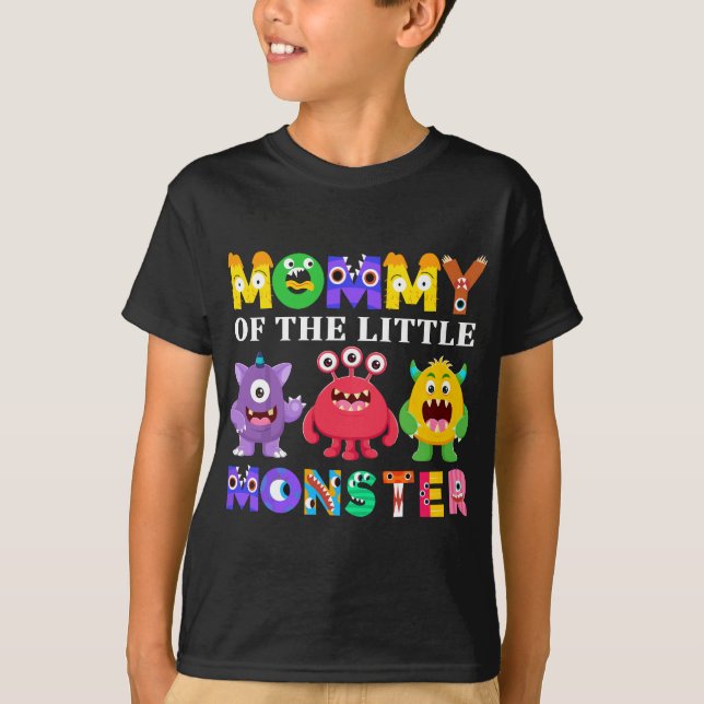 Camiseta Mamães Da Família Da Festa de aniversário Monstro (Frente)