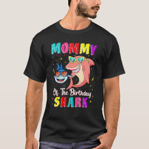 Camiseta Mamães Da Família De Aniversário De Tubarão Que Co