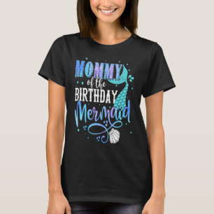 Camiseta Mamães Da Família De Sereias De Aniversário