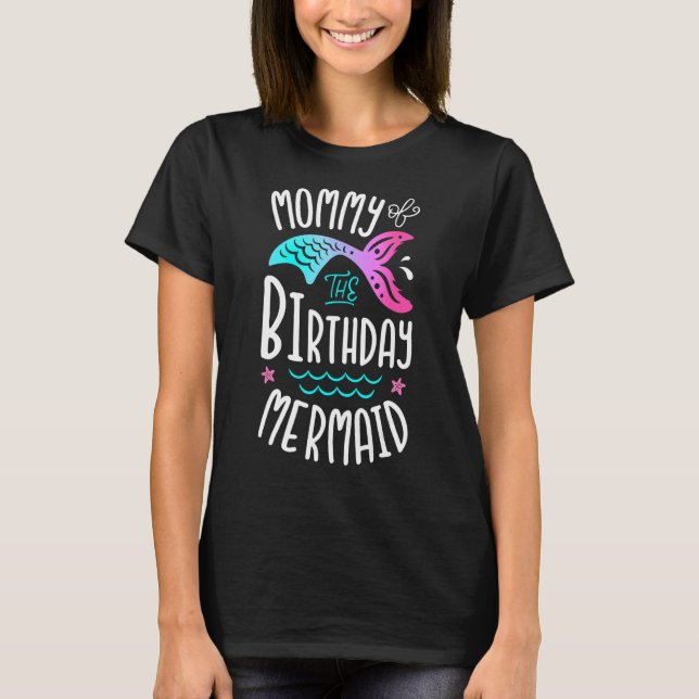 Camiseta Mamães Da Família De Sereias Matchi De Aniversário (Frente)