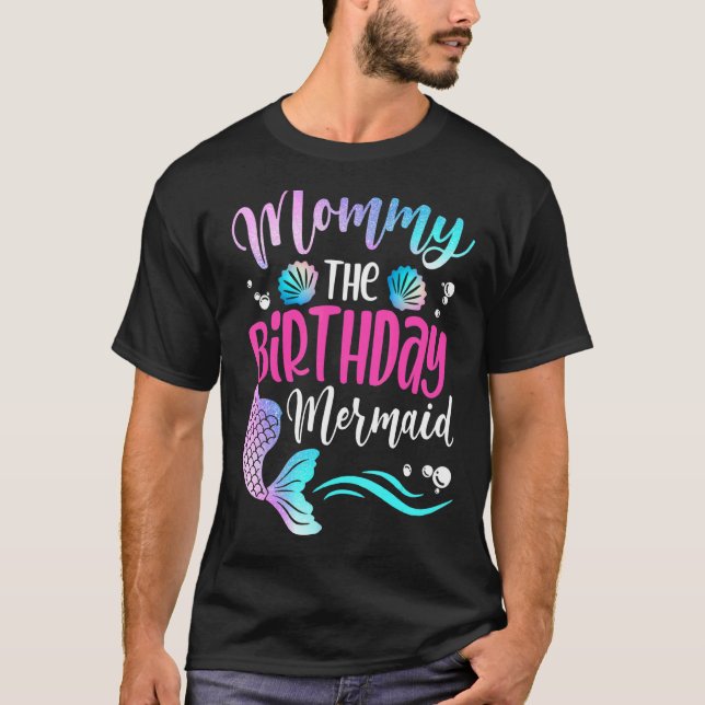 Camiseta Mamães Da Matança Familiar De Sereias De Aniversár (Frente)
