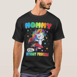 Camiseta Mamães Da Princesa De Aniversário Garotas Unicorn