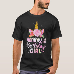 Camiseta Mamães Das Raparigas De Aniversário, Cute Unicorn 