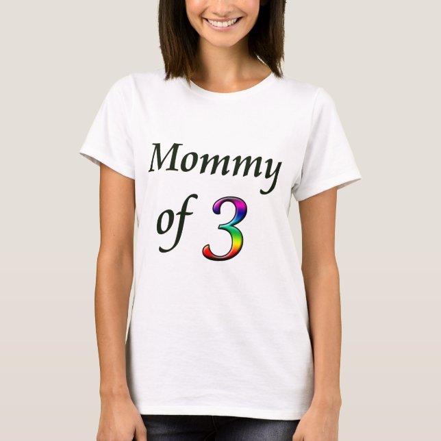 CAMISETA MAMÃES DE 3 (Frente)