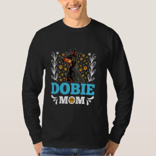 Camiseta Mamães de cães DOBIE MOM Doberman Proprietárias de