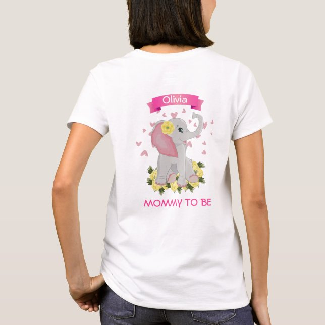 Camiseta Mamães de elefantes fofinhos personalizadas para s (Verso)