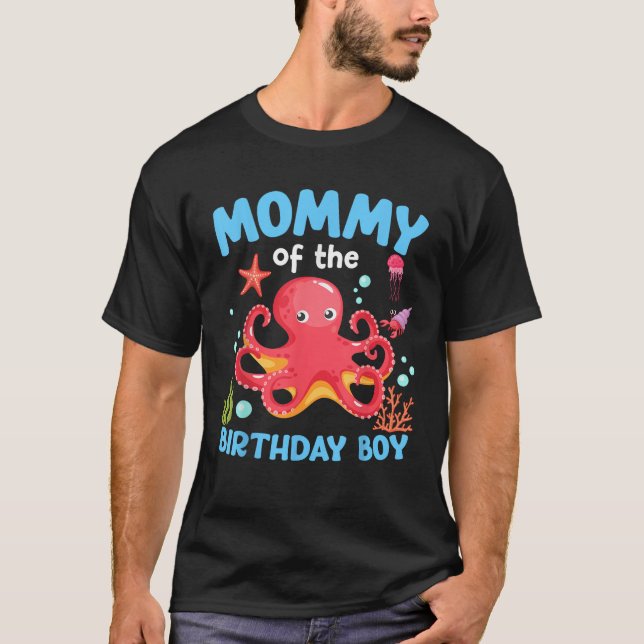 Camiseta Mamães Do Animal Do Octopus Sea (Frente)