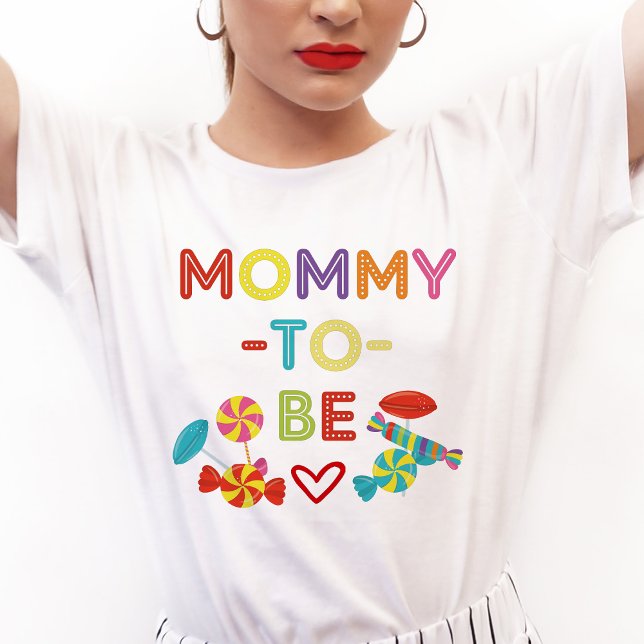 Camiseta Mamães Doces De Diversão Colorida A Serem (Candy Mommy To Be Shirt)