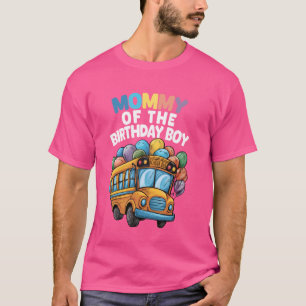 Camiseta Mamães Engraçadas Do Aniversário Da Escola Bus Bir