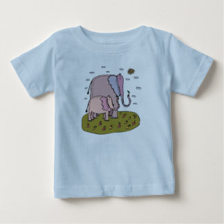 Camiseta mamães pastosas bonitas e fruta alimentar de elefa