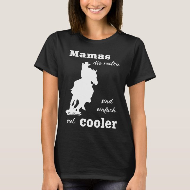 Camiseta Mamas, a Moda dos Cavalos Legal Andando para Caval (Frente)