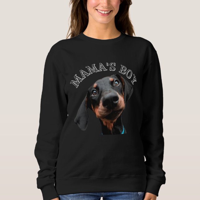 Camiseta Mama's Boy Adorable Male Doberman Pinscher Puppy D (Frente)
