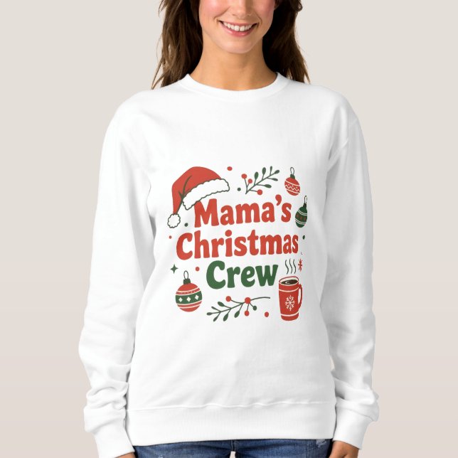 Camiseta Mama's Christmas crew merry festive (Frente)