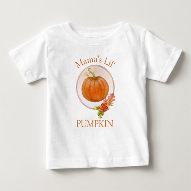 Camiseta Mama's Lil' Pumpkin | 1º Dia de Ação de Graças do  (Frente)