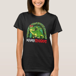 Camiseta Mamasauro Rex Dinossauro Arco-Íris Mama Saurus Mot