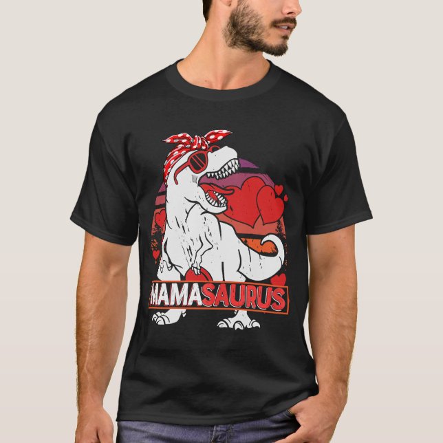 Camiseta Mamasauro rex Dinossauro Mama Surus Namorados Da (Frente)