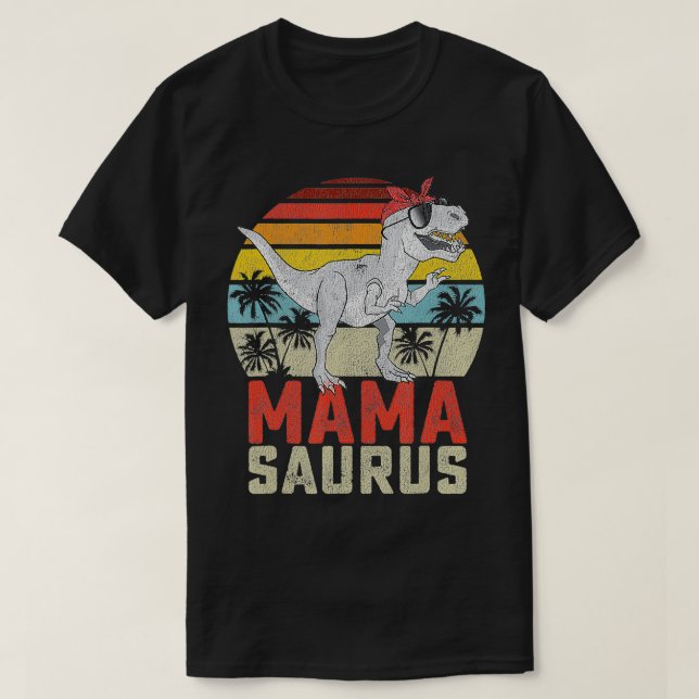 Camiseta Mamasauro T Re Dinossaur Mama Saurus Família Match (Frente do Design)