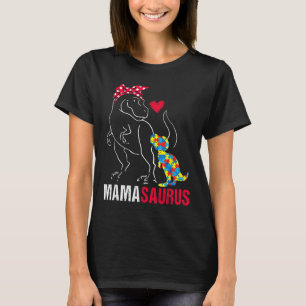 Camiseta Mamasauro T Rex Dinossaur Mama Saurus Autism Aware