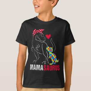Camiseta Mamasauro T Rex Dinossaur Mama Saurus Autism Aware