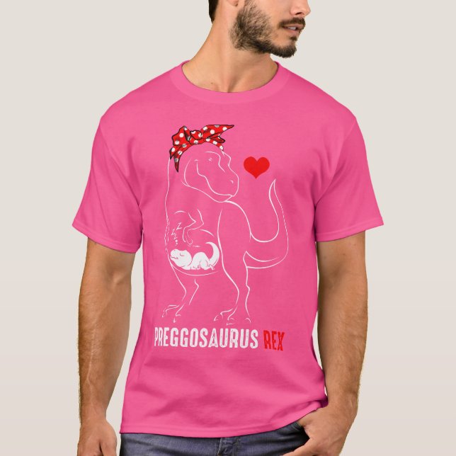 Camiseta Mamasaurus Pregosaurus Rex Engraçado Gravidez Com  (Frente)