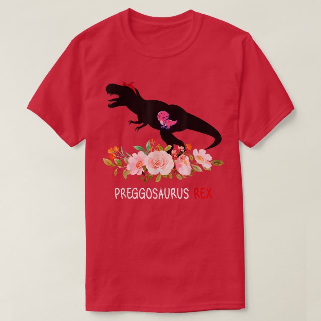Camiseta Mamasaurus Pregosaurus Rex Engraçado Gravidez Com  (Frente do Design)