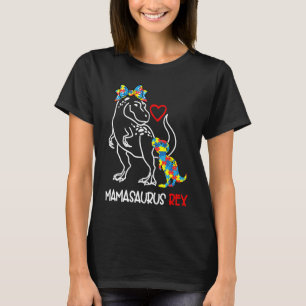 Camiseta Mamasaurus Rex Conscientização do Autismo Crianças