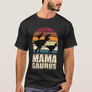 Camiseta Mamasaurus Rex Dinossauro Bebê Dino Gêmeo Dino Mãe