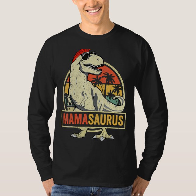 Camiseta Mamasaurus Rex Dinossauro Dia de as mães Mãe Mamãe (Frente)