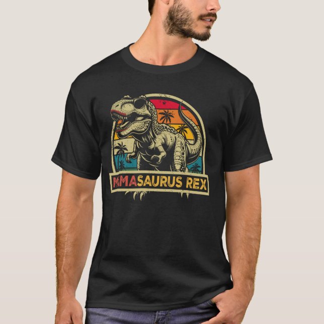 Camiseta Mamasaurus Rex TRex Dinossauro Mamãe Saurus Rex Fa (Frente)