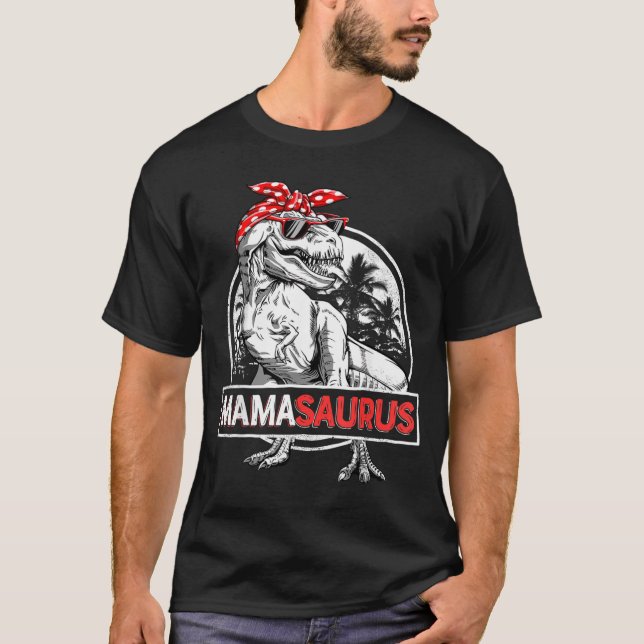 Camiseta Mamasaurus T Rex Dinossauro Divertido Mama Saurus (Frente)