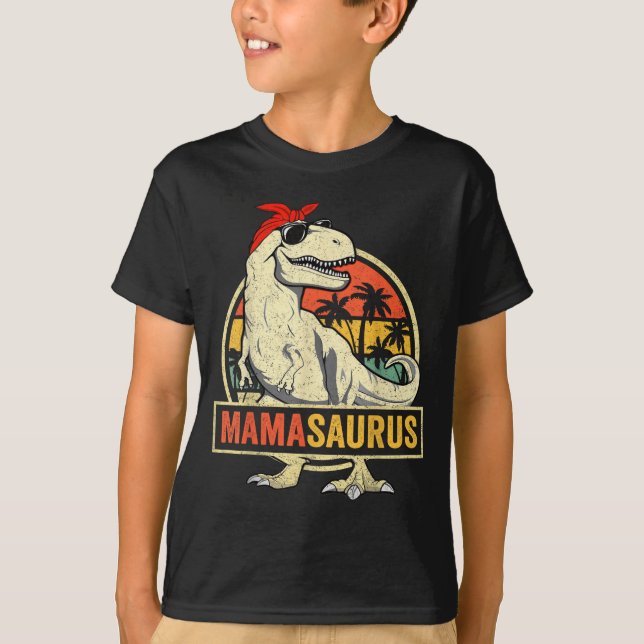 Camiseta Mamasaurus t rex dinossauro engraçado mãe mamãe  (Frente)