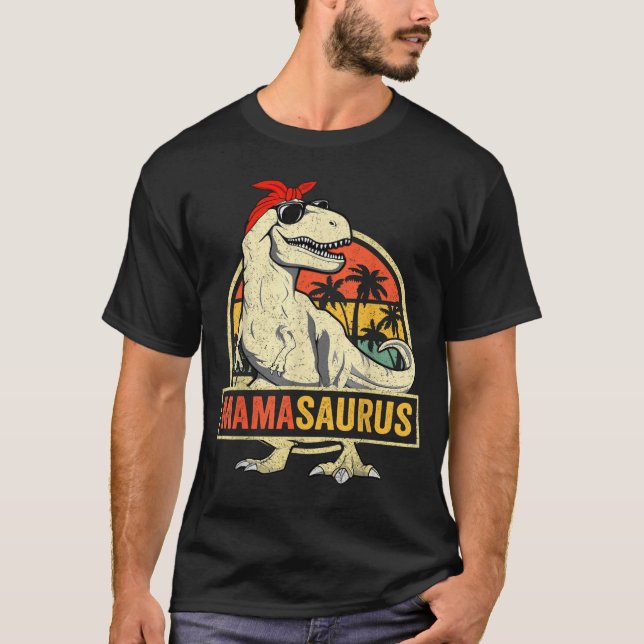 Camiseta Mamasaurus t rex dinossauro engraçado mamãe mamãez (Frente)