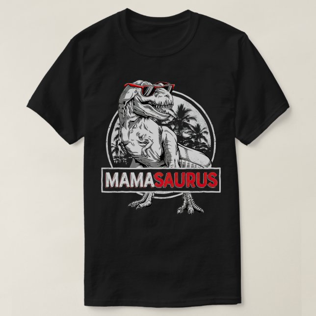 Camiseta    Mamasaurusrex Mama Saurus Dinossaur Mulheres Mã (Frente do Design)