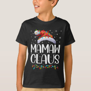 Camiseta Mamaw Claus Xmas Luz Natal Combinação de Pajama