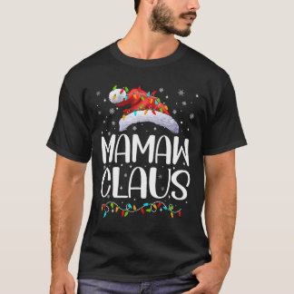 Camiseta Mamaw Claus Xmas Luz Natal Combinação de Pajama
