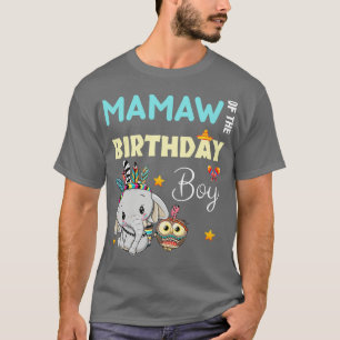 Camiseta Mamaw De Elefante Bonito Do Garoto De Aniversário
